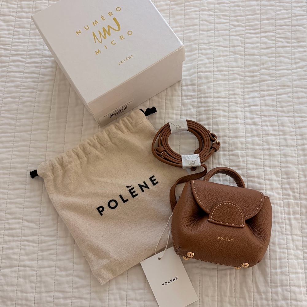 NWT Polene Numéro Un Micro - Camel Grainé